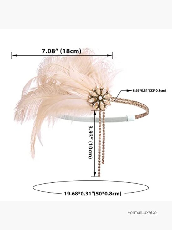 Vintage Flapper Headband with Rhinestone and Feathers for Gatsby Party Costume main image 5